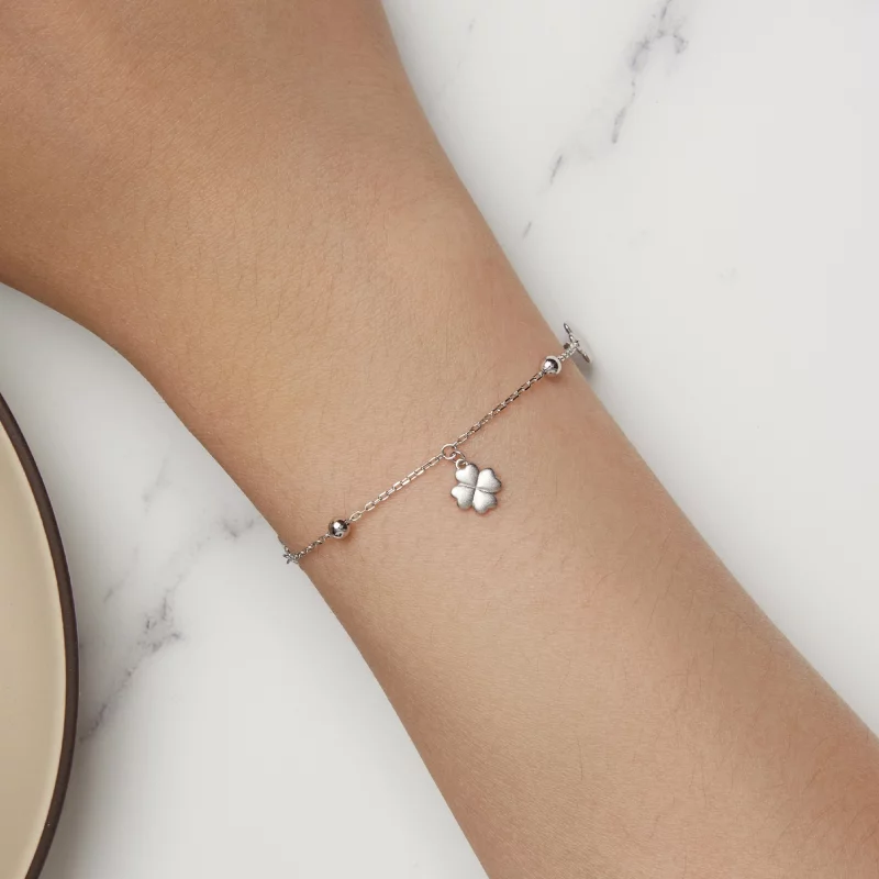 (image pour) Bracelet à chaîne avec pendentif Trèfle à quatre feuilles de style Pandora - BSB - Afficher 6