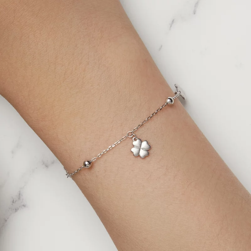 (image pour) Bracelet à chaîne avec pendentif Trèfle à quatre feuilles de style Pandora - BSB - Afficher 8