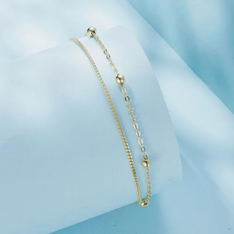 (image pour) Bracelet chaîne avec perle dorée de style Pandora - SCB131-B - Afficher 2