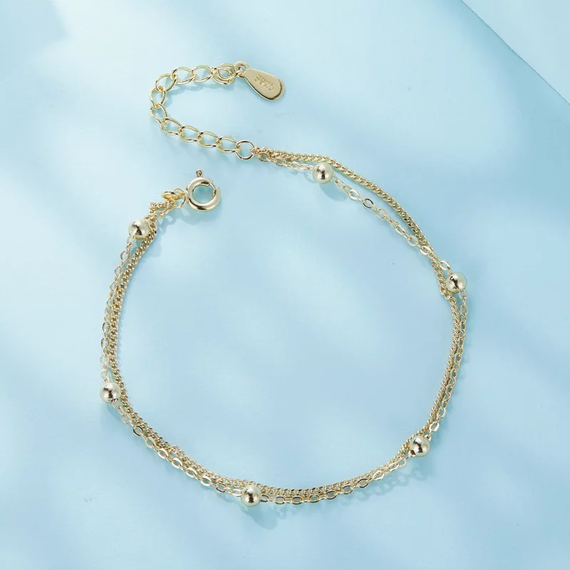 (image pour) Bracelet chaîne avec perle dorée de style Pandora - SCB131-B - Afficher 4