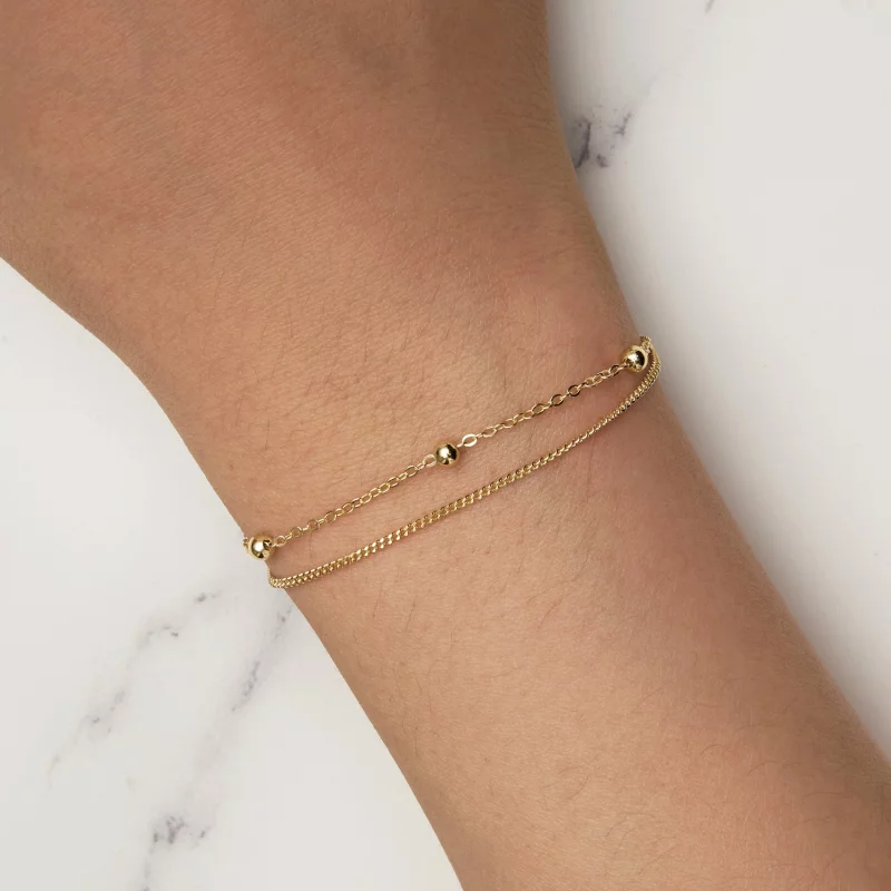 (image pour) Bracelet chaîne avec perle dorée de style Pandora - SCB131-B - Afficher 8