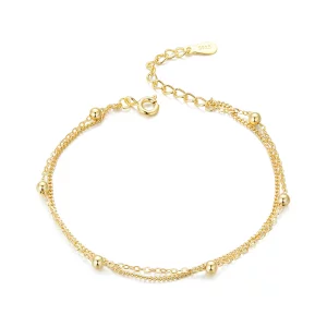 (image pour) Bracelet chaîne avec perle dorée de style Pandora - SCB131-B