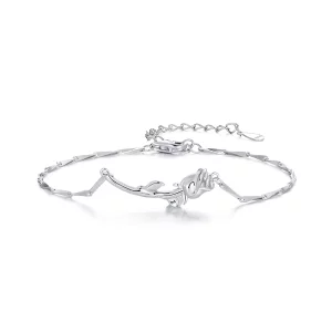 (image pour) Bracelet à chaîne en style Pandora avec rose - BSB146