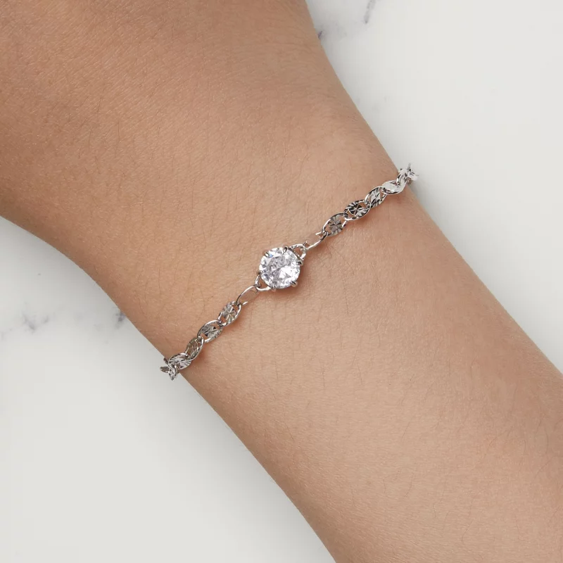 (image pour) Bracelet à chaîne fine étincelante en zircon de style Pandora - BSB142 - Afficher 7