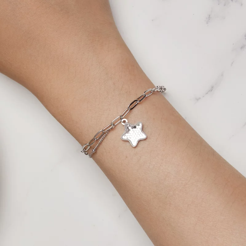 (image pour) Bracelet à chaîne style Pandora avec étoile scintillante - BSB137 - Afficher 5