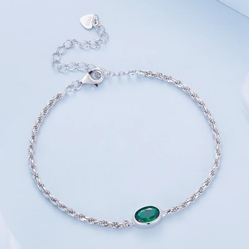 (image pour) Bracelet Chopard en zircone verte de style Pandora, de luxe léger - BSB116 - Afficher 3