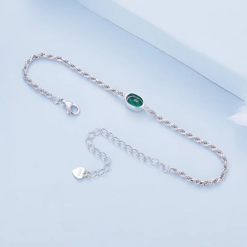 (image pour) Bracelet Chopard en zircone verte de style Pandora, de luxe léger - BSB116 - Afficher 4