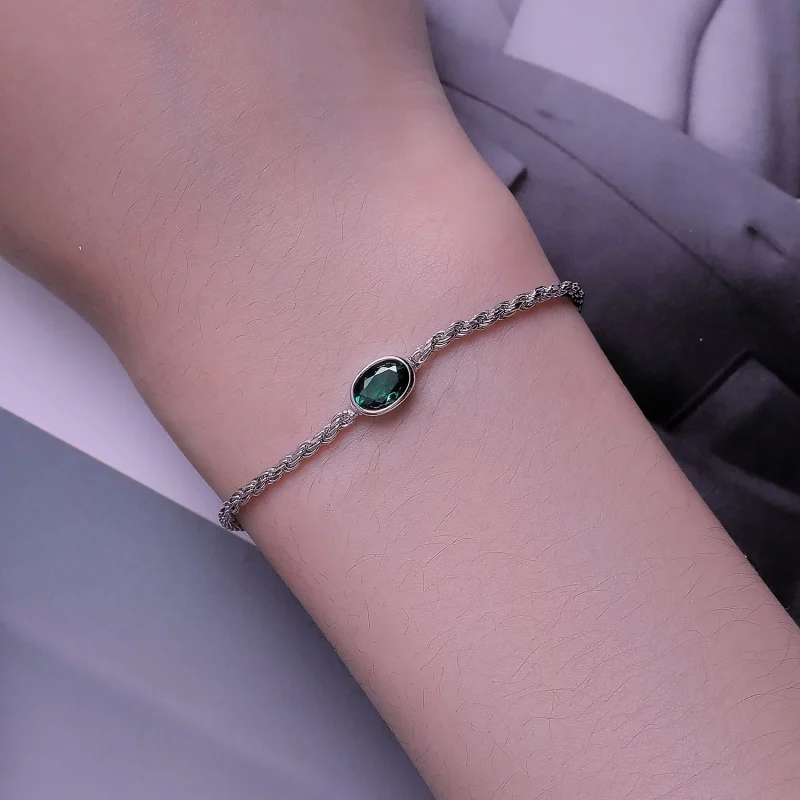(image pour) Bracelet Chopard en zircone verte de style Pandora, de luxe léger - BSB116 - Afficher 5