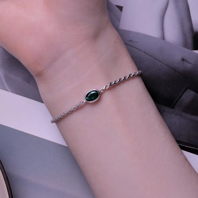 (image pour) Bracelet Chopard en zircone verte de style Pandora, de luxe léger - BSB116 - Afficher 7