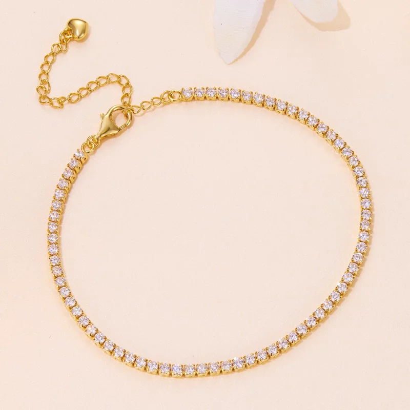 (image pour) Bracelet de chaîne en zircon doré exquis de style Pandora - BSB097-B - Afficher 2