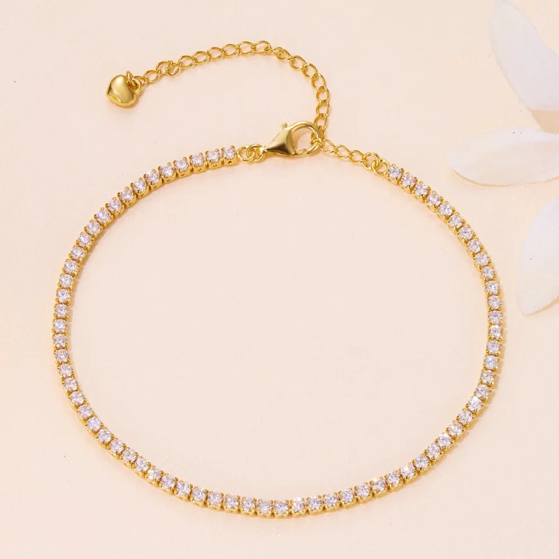 (image pour) Bracelet de chaîne en zircon doré exquis de style Pandora - BSB097-B - Afficher 4