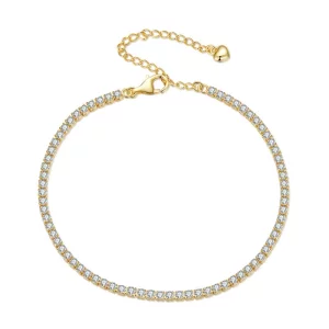 Bracelet de chaîne en zircon doré exquis de style Pandora - BSB097-B (image pour) Bracelet de chaîne en zircon doré exquis de style Pandora - BSB097-B