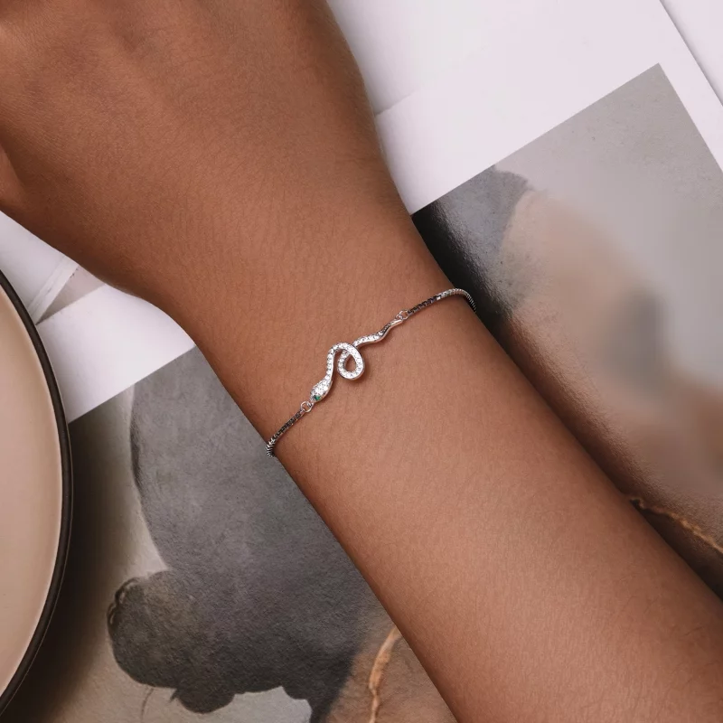 (image pour) Bracelet en chaîne serpent de style Pandora - SCB261 - Afficher 4