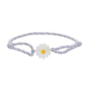 (image pour) Bracelet en corde style Pandora avec fleurs de marguerite - SCB250