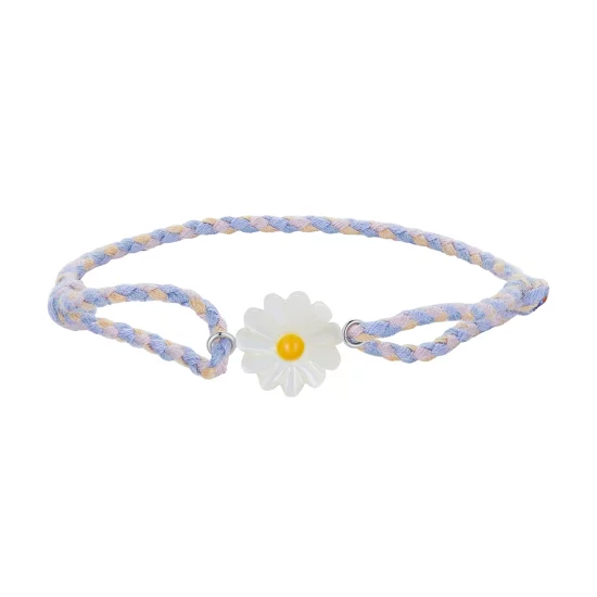 (image pour) Bracelet en corde style Pandora avec fleurs de marguerite - SCB250