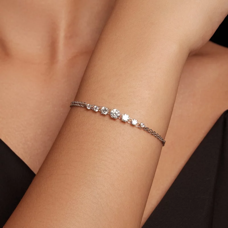 (image pour) Bracelet en Moissanite de style Pandora (Un certificat) - MSB008 - Afficher 4