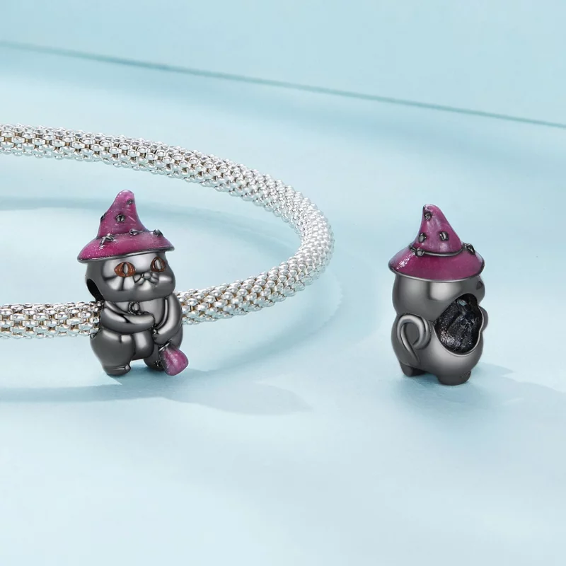 (image pour) Charm de chat sorcière style Pandora pour Halloween - SCC2625 - Afficher 4