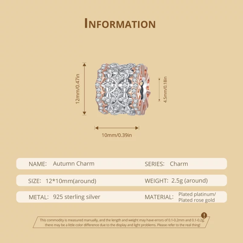 (image pour) Charm de style Pandora aux couleurs automnales - BSC908 - Afficher 6