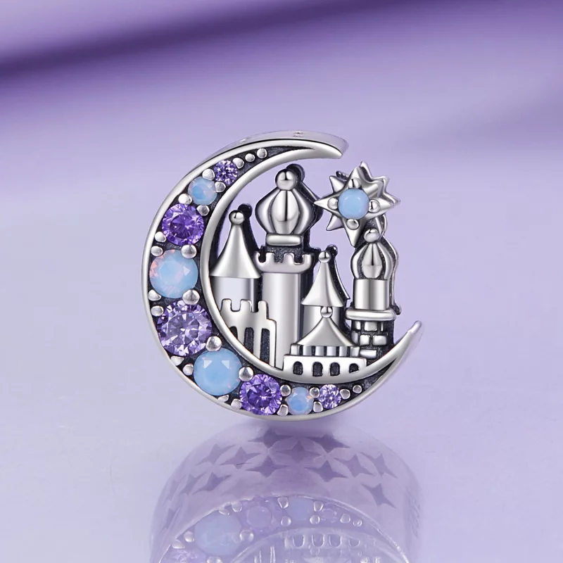 (image pour) Charm de style Pandora avec château de la lune - BSC892 - Afficher 2