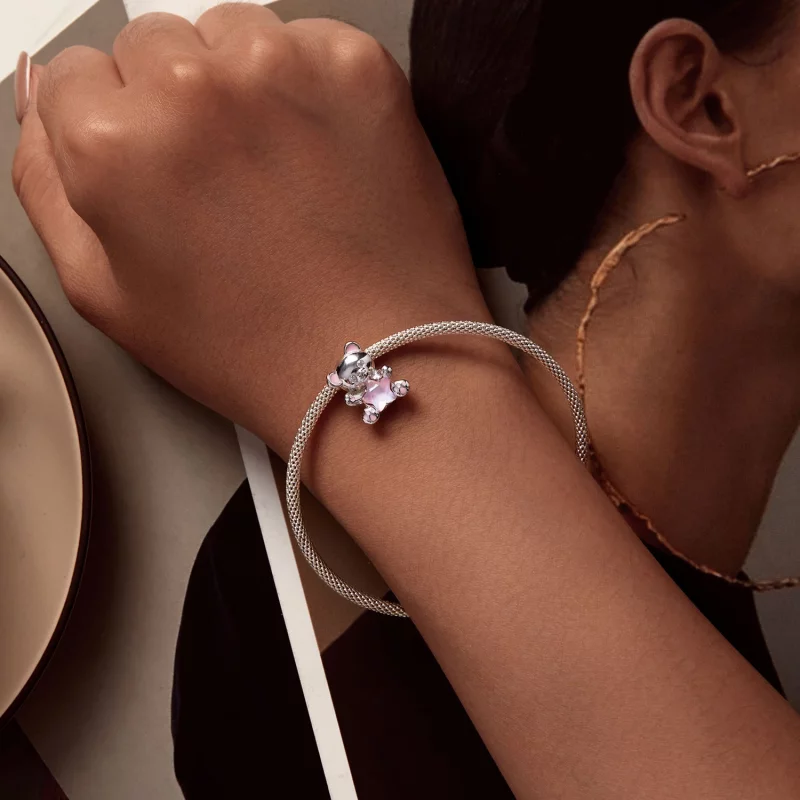 (image pour) Charm de style Pandora avec ourson rose et étoile - SCC2638 - Afficher 4