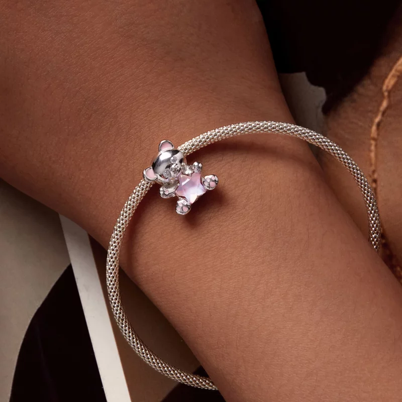 (image pour) Charm de style Pandora avec ourson rose et étoile - SCC2638 - Afficher 5