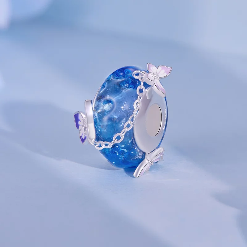 (image pour) Charm de style Pandora avec papillon et pompon - SCC2461 - Afficher 2