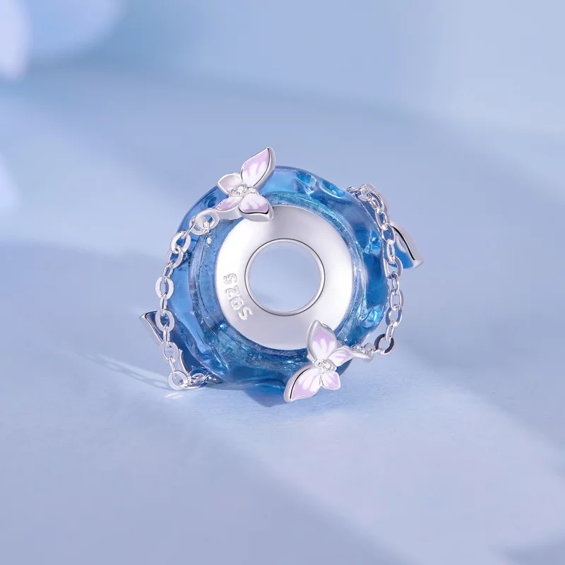 (image pour) Charm de style Pandora avec papillon et pompon - SCC2461 - Afficher 3