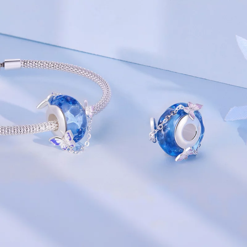 (image pour) Charm de style Pandora avec papillon et pompon - SCC2461 - Afficher 4