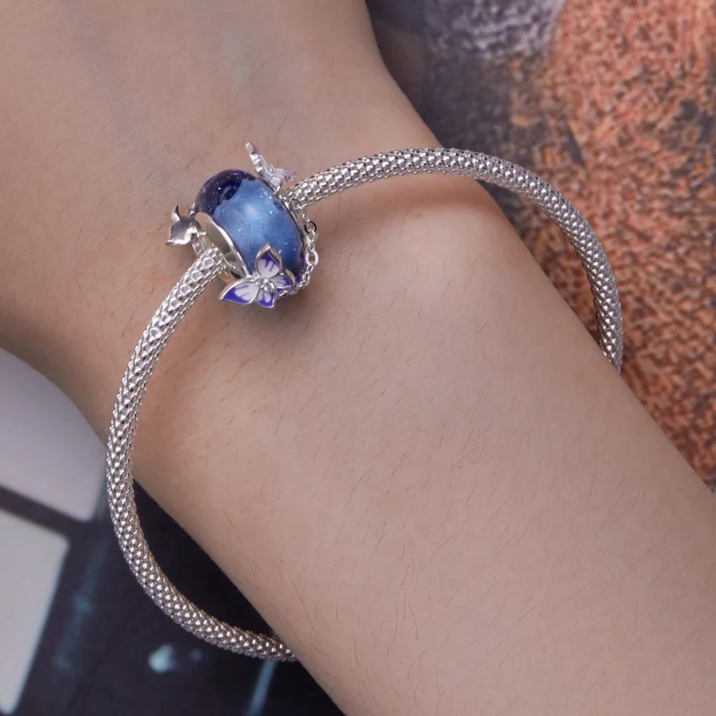 (image pour) Charm de style Pandora avec papillon et pompon - SCC2461 - Afficher 6