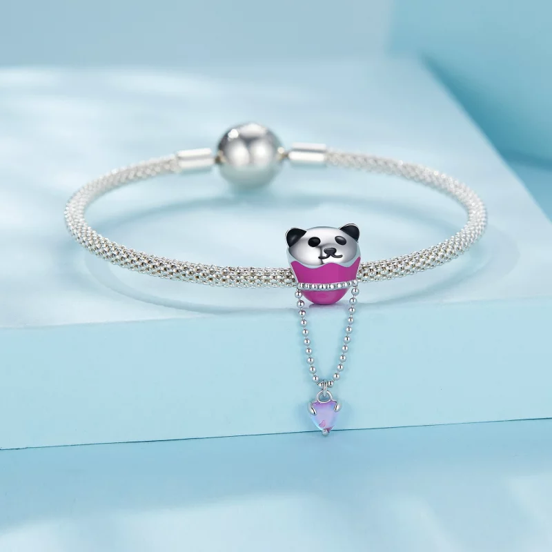 (image pour) Charm de style Pandora en forme d'ours dans une montgolfière - SCC2550 - Afficher 3