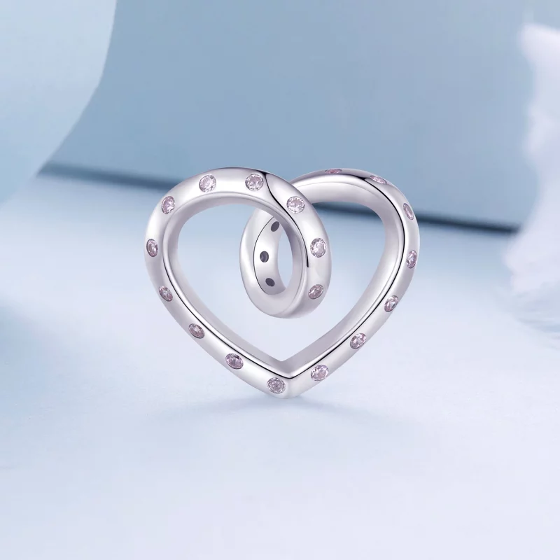 (image pour) Charm de style Pandora en forme de cœur entrelacé - BSC928 - Afficher 2