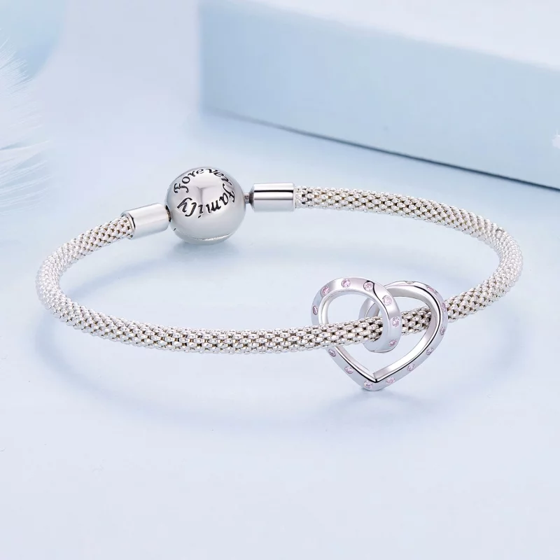 (image pour) Charm de style Pandora en forme de cœur entrelacé - BSC928 - Afficher 5