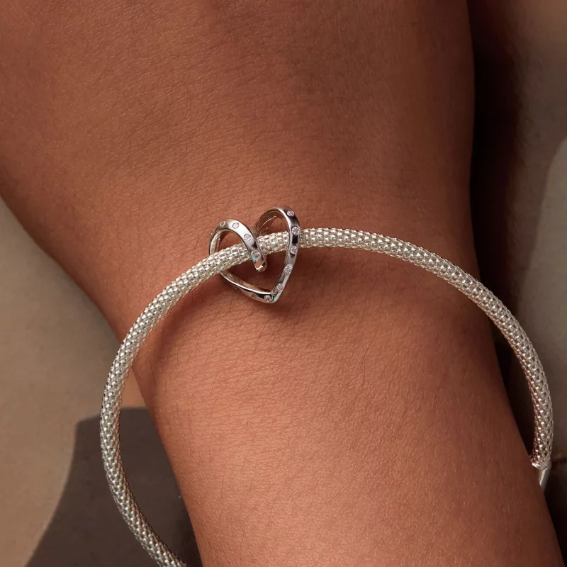 (image pour) Charm de style Pandora en forme de cœur entrelacé - BSC928 - Afficher 7