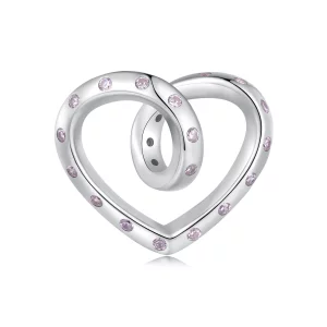 (image pour) Charm de style Pandora en forme de cœur entrelacé - BSC928