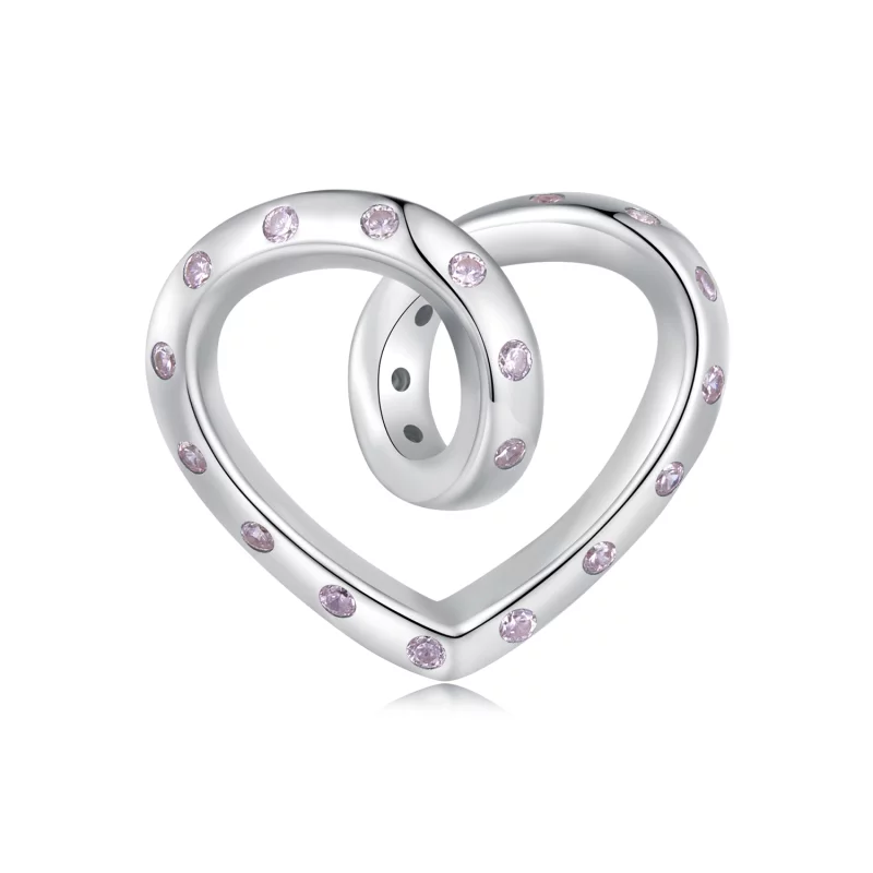 (image pour) Charm de style Pandora en forme de cœur entrelacé - BSC928