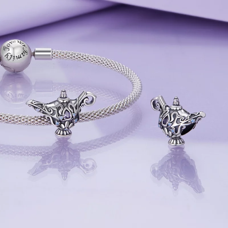 (image pour) Charm de style Pandora en forme de lampe magique de souhait - BSC893 - Afficher 4