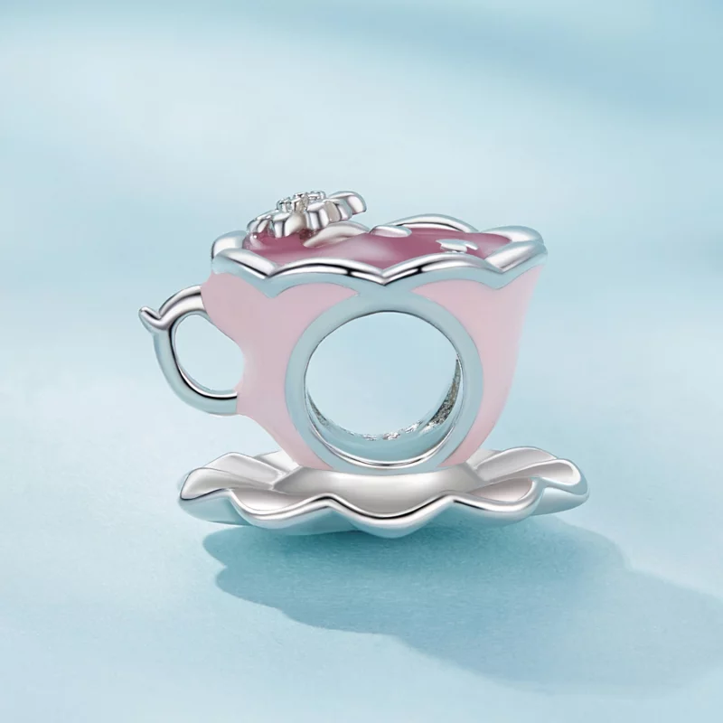 (image pour) Charm de tasse à thé fleurie de style Pandora - SCC2563 - Afficher 3