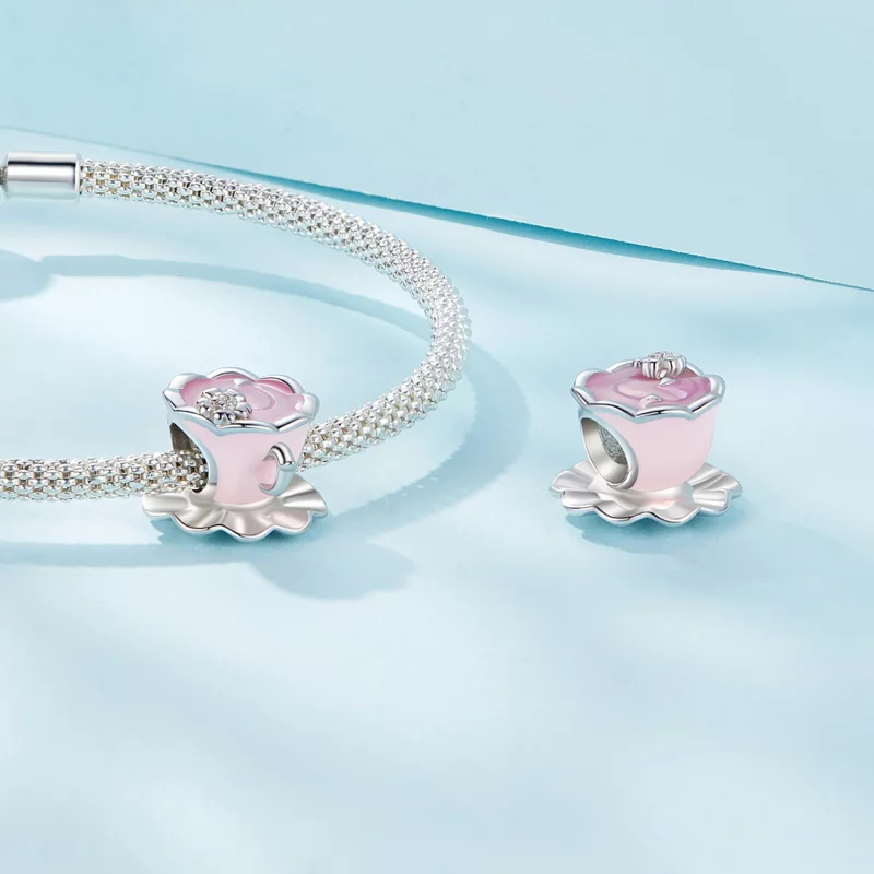 (image pour) Charm de tasse à thé fleurie de style Pandora - SCC2563 - Afficher 4
