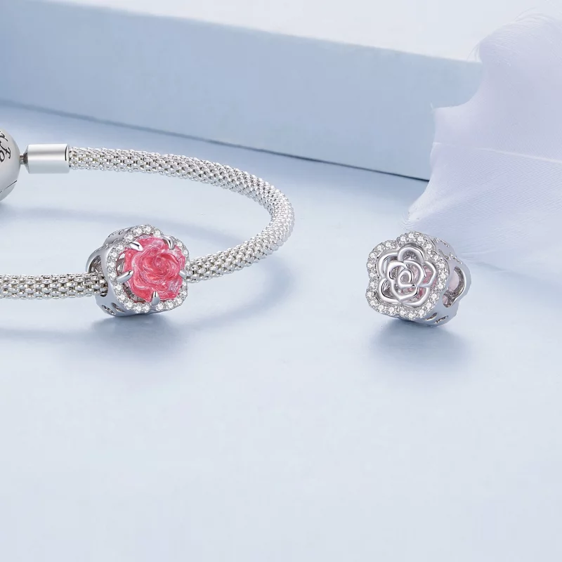 (image pour) Charm en cristal de style Pandora avec une rose - BSC904 - Afficher 7