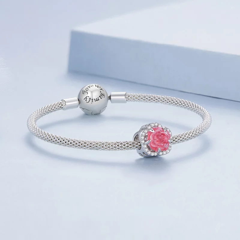 (image pour) Charm en cristal de style Pandora avec une rose - BSC904 - Afficher 9