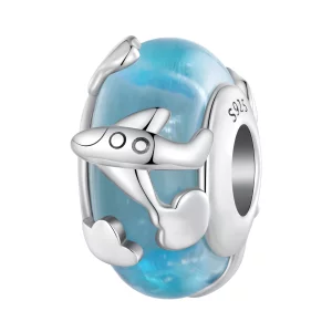 (image pour) Charm en forme d'avion style Pandora avec fini émaillé - SCC2482