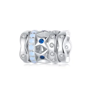 Charm en forme d'étoile bleue de style Pandora - BSC919 (image pour) Charm en forme d'étoile bleue de style Pandora - BSC919