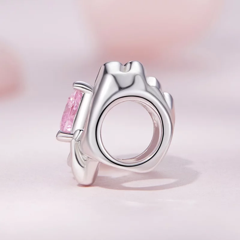 (image pour) Charm en forme de cœur et geste pour bracelet style Pandora - BSC829 - Afficher 3