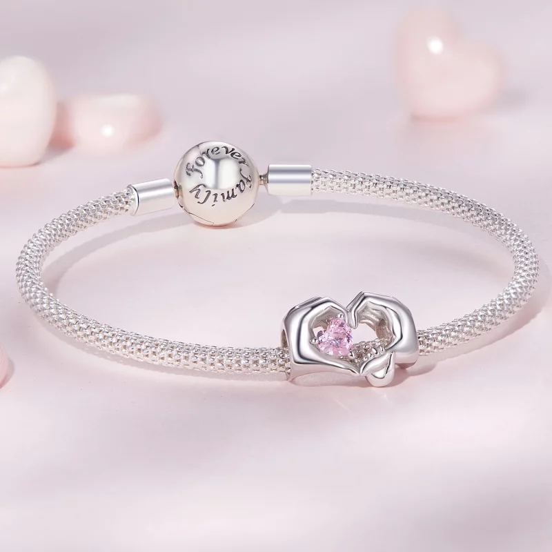 (image pour) Charm en forme de cœur et geste pour bracelet style Pandora - BSC829 - Afficher 5
