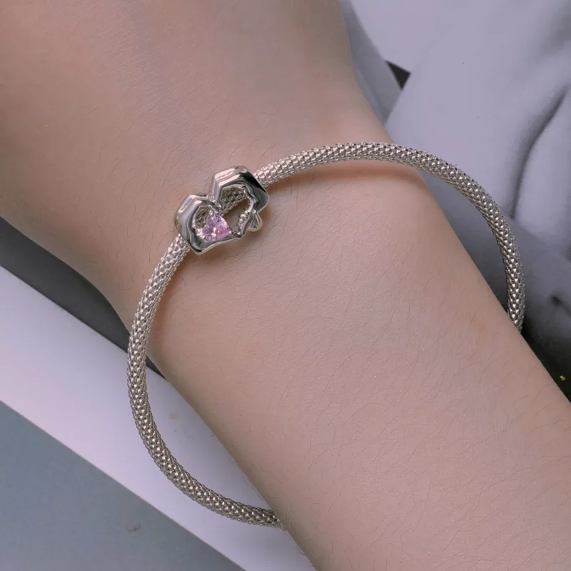 (image pour) Charm en forme de cœur et geste pour bracelet style Pandora - BSC829 - Afficher 6