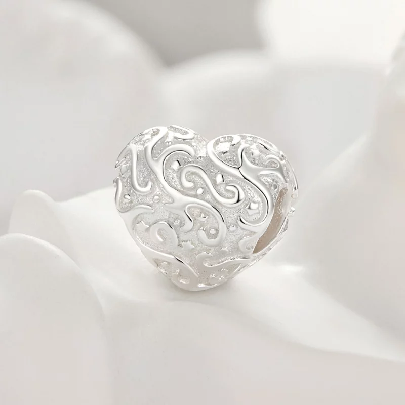 (image pour) Charm en forme de cœur à motif style Pandora - SCC2618 - Afficher 2