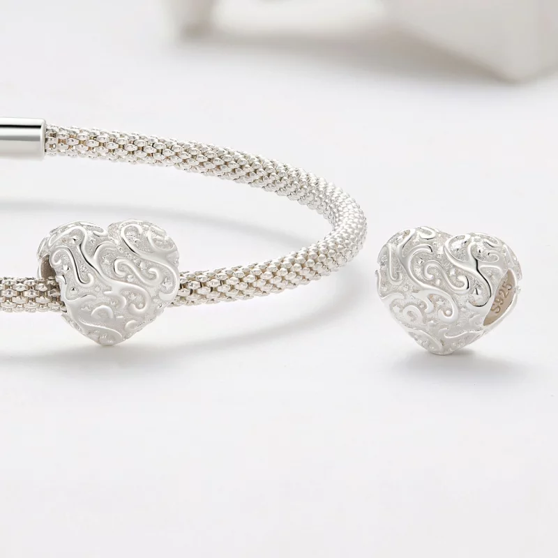 (image pour) Charm en forme de cœur à motif style Pandora - SCC2618 - Afficher 4