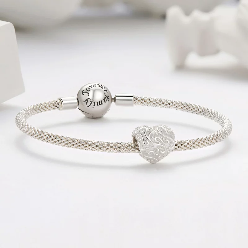 (image pour) Charm en forme de cœur à motif style Pandora - SCC2618 - Afficher 5