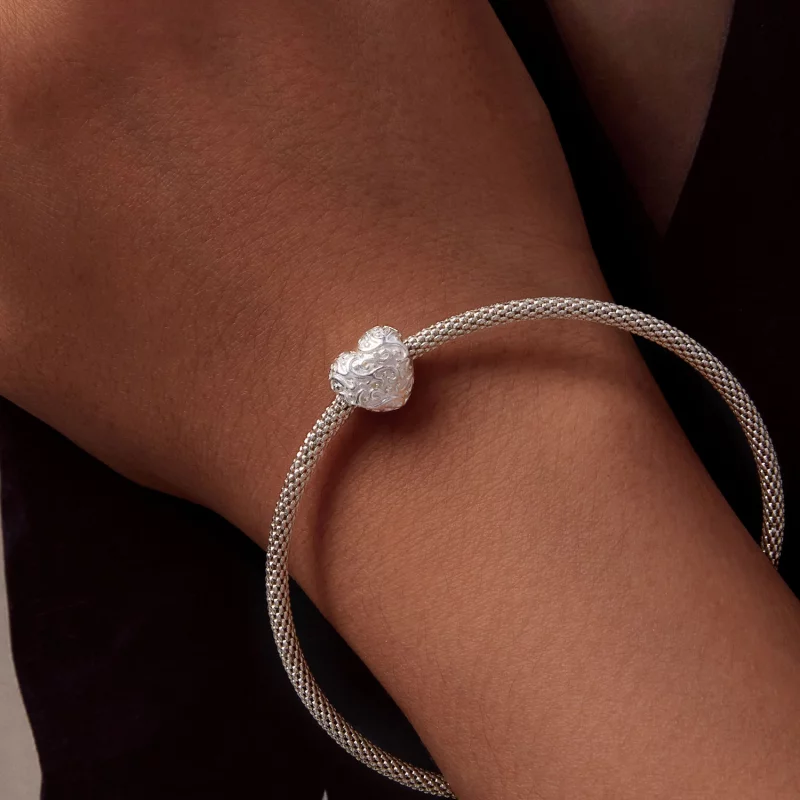(image pour) Charm en forme de cœur à motif style Pandora - SCC2618 - Afficher 7