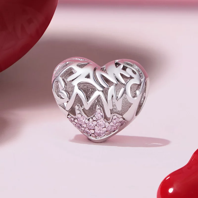 (image pour) Charm en forme de cœur style Pandora pour Thanksgiving - BSC923 - Afficher 2